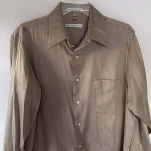 Stone-colored “Sateen” Geoffrey Beene Dress Shirt